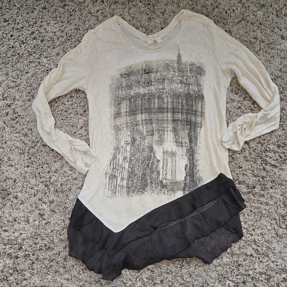 Madison & Berkeley asymmetrical long sleeve Women's Sz Lg - Picture 2 of 10